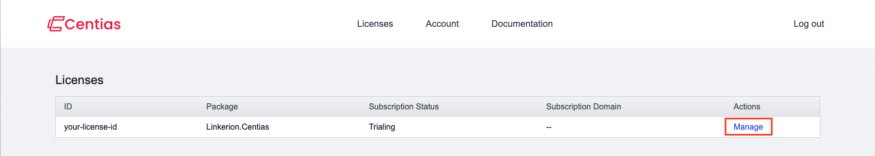 Overview of your licenses